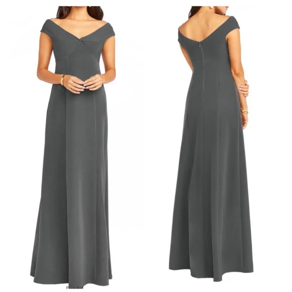 Show Me Your MuMu Zurich Knot Charcoal Gown Size Medium Wedding Formal Prom